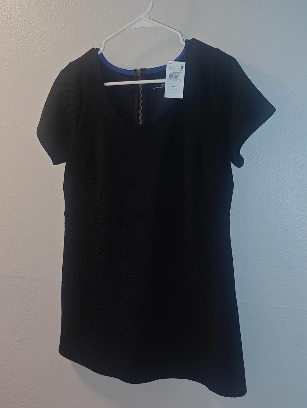 Sz M Motherhood Maternity Black Short-Sleeve Scoop Neck Tunic